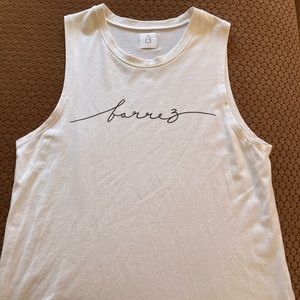 Barre3 hip length tank; EUC; sz L white